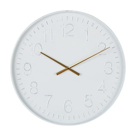 DecMode 24 White Metal Round Wall Clock