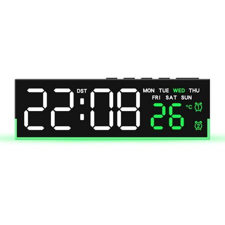 Digital Clock JCMZJ Led Alarm Clock with Atmosphere Lights Usb Charging Port for Office (Black)