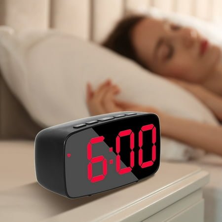 Digital Electronic Clock LED Display Electronic Clock Stereo Digital Display Snooze Alarm Clock 12/24H Switching Temperature Display Gifts For Womem/Men Of The Day