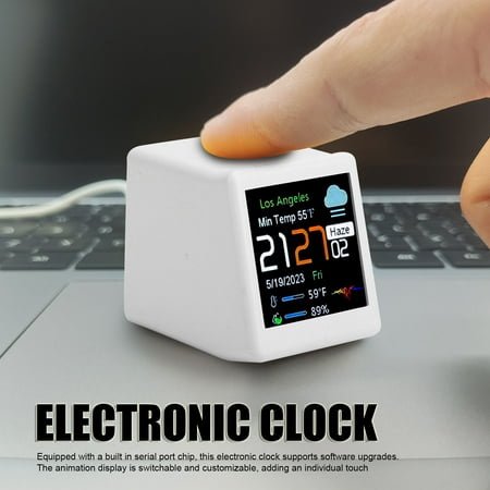 Digital Weather Clock With LCD Display, Temp, Calendar, Date Time, Desk Use