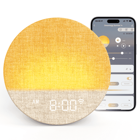 Dreamegg Sunrise Alarm Clock With APP Cotrol, White Noise Sound Machine for Adult Wake Up Sunlight