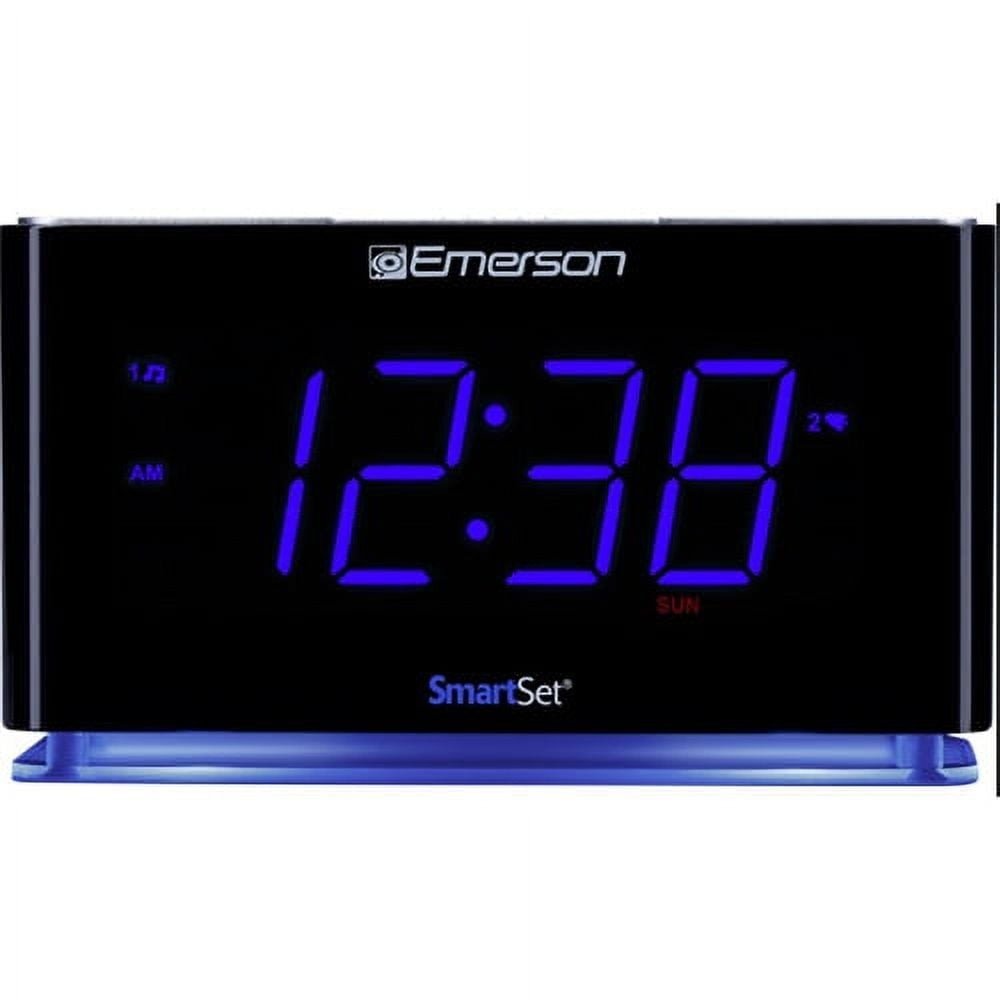 Emerson SmartSet Dual Alarm Clock Radio with Bluetooth Speaker, Large