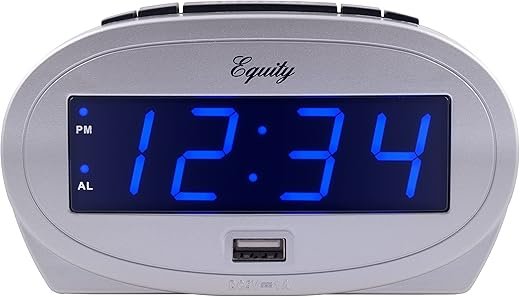 Equity 30025 0.9 in. LED Alarm Clock with USB Charge Port