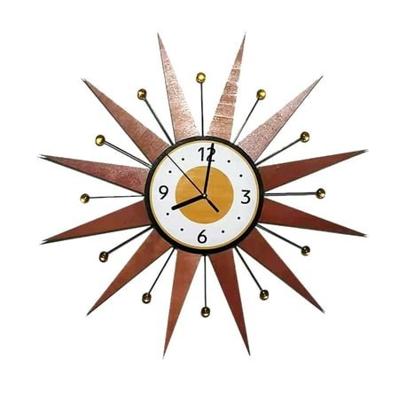 erfcs Retro Light Wall Clock for Living Room Decorative Hanging Timepiece for Home Stylish Wall Classic Design Clock for Interior Decoration(Color:Gold,Size:One Size)