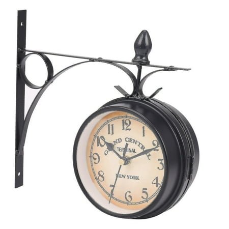 European-style Double-sided Wall Clock Classic Clocks Monochrome