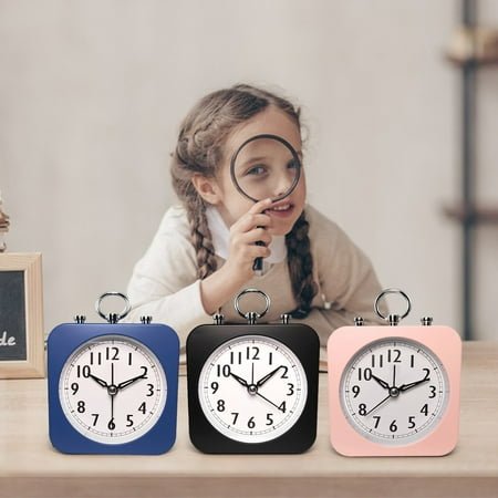 Fashion Creatives Candy Lazy Silent Small Alarm Clock Desktop Wind Sweeping Second Clock,New Release,Vsgery,Black