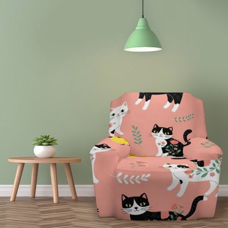 Floral Cats Birds Pretty Pink Pattern Wall Clock Silent Non-Ticking For Home Office Decor, Decorative Clock Art