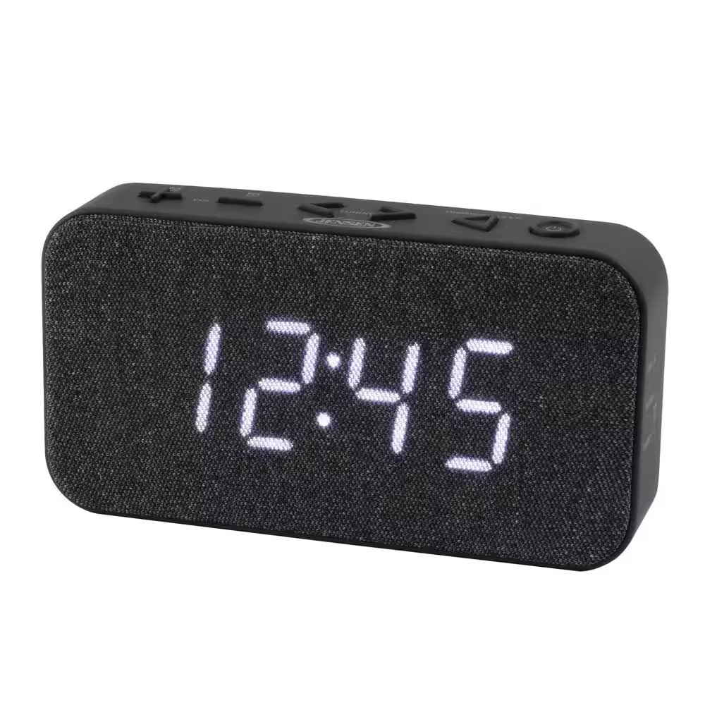 FM Digital Black Dual Alarm Clock Radio