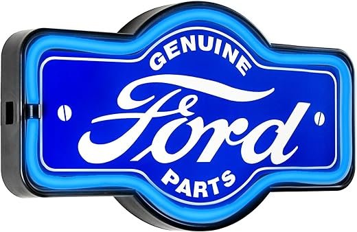 Ford Genuine Parts Vintage Inspired LED Neon Sign Retro Wall Decor for the Home, Game Room, Bar, or Man Cave (17.25" x 9.5")