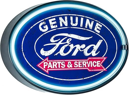 Ford Parts & Service Vintage Inspired LED Neon Sign Retro Wall Decor for the Home, Game Room, Bar, or Man Cave (16.25" x 10.25")