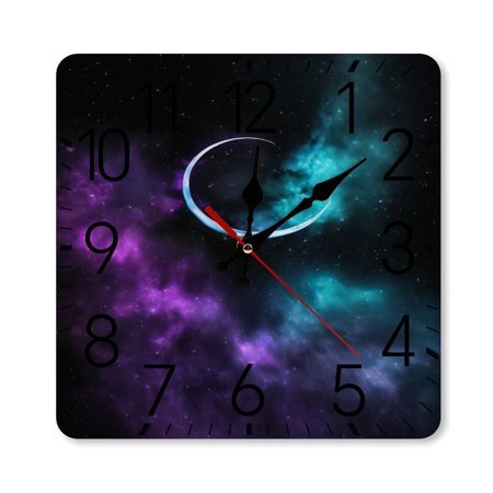 Galaxy Nebula Dream Wall Clock Silent Non-Ticking For Home Office Decor, Decorative Clock Art