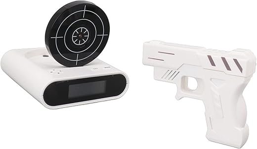 GOWENIC Load Guns Alarm Clock, Wake UP Alarm Clock, Creative Guns Alarm, Creative Clock with LED Display, Ringtones Customization, Electronic Toy Boys