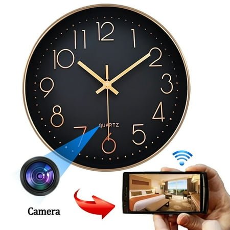 G·PEH Paddsun Wall Clock with 1080P WiFi IP Camera - Sleek Security Solution for Home or Office, Quick Delivery
