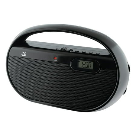 GPX AM/FM Portable Clock Radio, Black