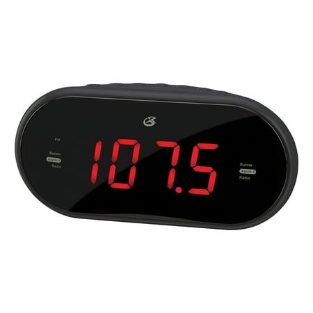 GPX Dual Alarm Clock Radio with 1.2-In. Red LED Display