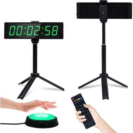 Gym Timer Clock for Home Gym, Fitness Timer with Stopwatch Button, Large Digital Stopwatch Countdown Clock, 12/24H Digital Wall Clock, with Stand
