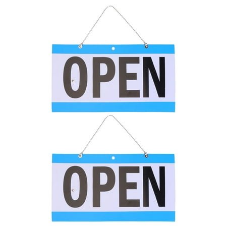HOMEMAXS 2pcs Open and Closed Sign with Clock, Business Hours Sign Plastic Double-Sided Business Open Signs for Walls Window Shop Hotel