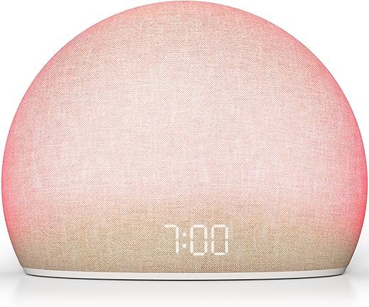 HOUSBAY Sunrise Alarm Clock Radio for Bedroom – Wake Up Naturally with Gentle Light & Nature Sounds, Relax with Bluetooth Speaker & Night Light