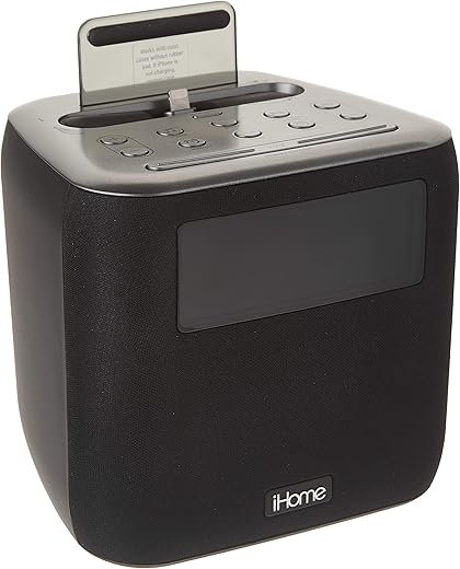 iHome iPL24 Dual Alarm FM Clock Radio with Lightning Connector and USB Charging OPEN BOX