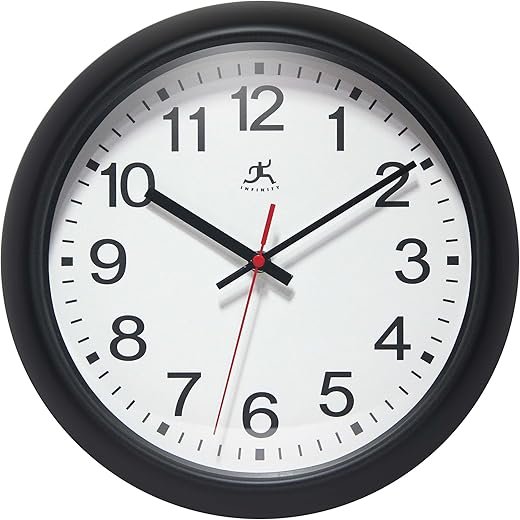Infinity Instruments Director Wall Clock, Black, 12"