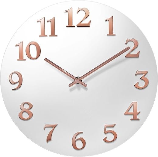 Infinity Instruments LTD. Vogue Wall Clock, White, 12