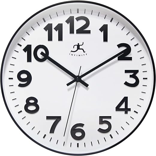 Infinity Instruments Orbit Wall Clock, Black, 12"