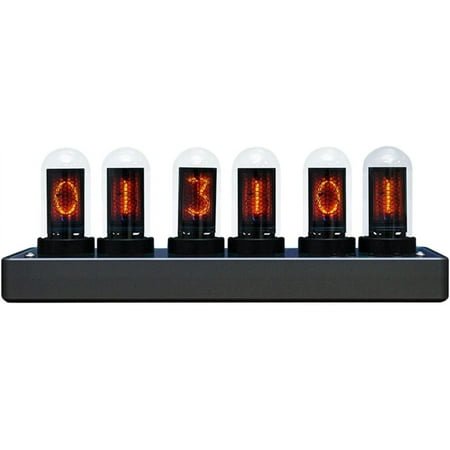 IPS Nixie Tube Clock, DIY Nixie Tube Analog Clock with 6-Digit IPS LCD Screen, 12/24 Hours, RGB Backlight Desktop Decoration