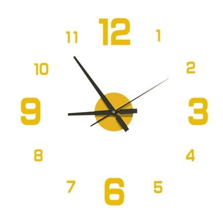 JOGZMZ Large DIY Wall Clock Silent Non-Ticking, Frameless Analog Clock Acrylic Modern Style Battery Operated Wall Clock for Living Room, Bedroom Indoor Use