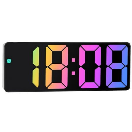 JTWEB Digital LED Desk Modern Digital Alarm Clock, Voice Control Snooze
