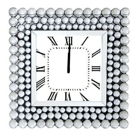JUSHUA Glam and Modern Wall Clock in Mirrored in Transparent Color - 20 x 20H