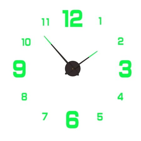 Kedshhgu Luminous Wall Clock Stickers, DIY Glowing Frameless Hanging Watches, DIY Sticker Wall Clocks For Kitchen, Bathroom, Home Decoration , Digital Luminous
