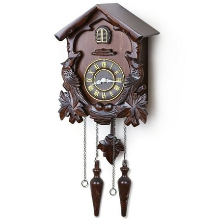 Kendal Cuckoo Clock Large Vintage Wall Clock Handcrafted Wood Cuckoo Clock House Home Decor with Singing Bird & Birds Live in Tree Houses Decoration MX222