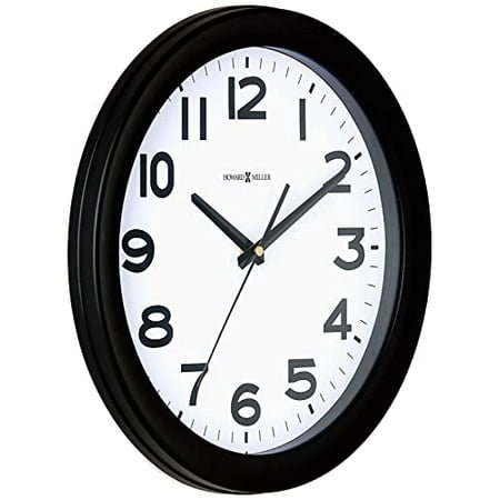 Kenwick Wall Clock Black Case Classic Round Design with White Dial Optical Crystal Glass Quartz Movement Arabic Numerals Perfect for Home Decor Office Living Room