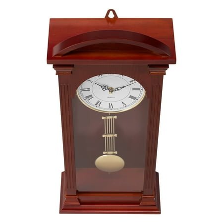 KFFKFF Classic Vintage Grandfather Clock, 26.7 in Pendulum Wall Clock, Pine Wood & MDF Construction with Quartz Mechanism and Silent Operation, Ideal for Living Room, Bedroom