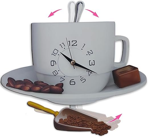 Kitchen Wall Clock, Kitchen Wall Decor, Swinging Wall Clock.