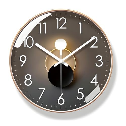 KOLODOGO 10inch Modern Wall Clock Ultra-Silent Clock Battery Operated Durable Clock for Bedroom Living Room Kitchen Office School Classroom Decor (Battery Not Include)