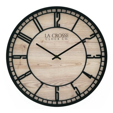 La Crosse Clock 11.5 Barrow Black Contemporary Analog Quartz Wall Clock, 404-3629