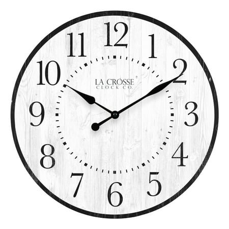 La Crosse Clock 15.75-inch Layton Black Quartz Analog Wall Clock, 404-3041B