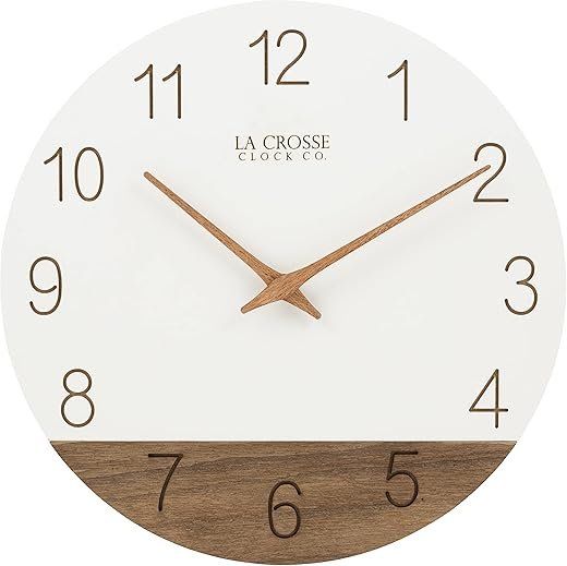 La Crosse Technology 12 Sierra Wood Quartz Analog Wall Clock - White - 404-3630B