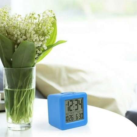 La Crosse Technology Equity by La Crosse Blue Soft Cube LCD Alarm Clock with Smart Light