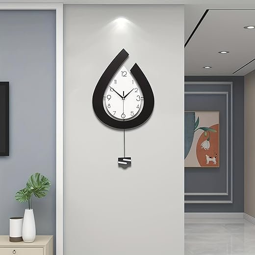 Large Wall Clock for Living Room Decor Big Pendulum Modern Wall Clock Silent Non Ticking Battery Operated 28.7 Inch Clock for Kitchen Bedroom Bathroom Office Indoor Home Decorative