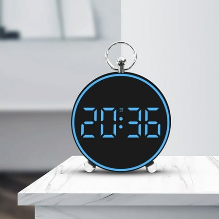 LED Digital Alarm Clock with Temperature Display USB Powered Bedside Clock Large Mirror Screen for Home,Kitchen & Classroom Use White,Blue,Green,,Orange
