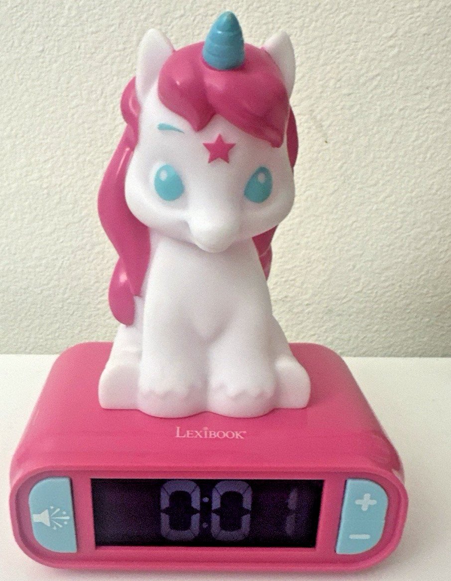 Lexibook Unicorn Digital Alarm Clock for Kids with Night Light Snooze & Sounds