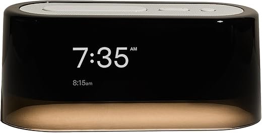 Loftie Alarm Clock with Sound Machine – Smart Alarm Clock with Light, White Noise, Bluetooth Speaker, Night Light Sound Machine, 100+ Sounds, Blackout Mode, No WiFi Mode, Optional Subscription - White