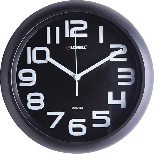 Lorell 61011 Clock, Black