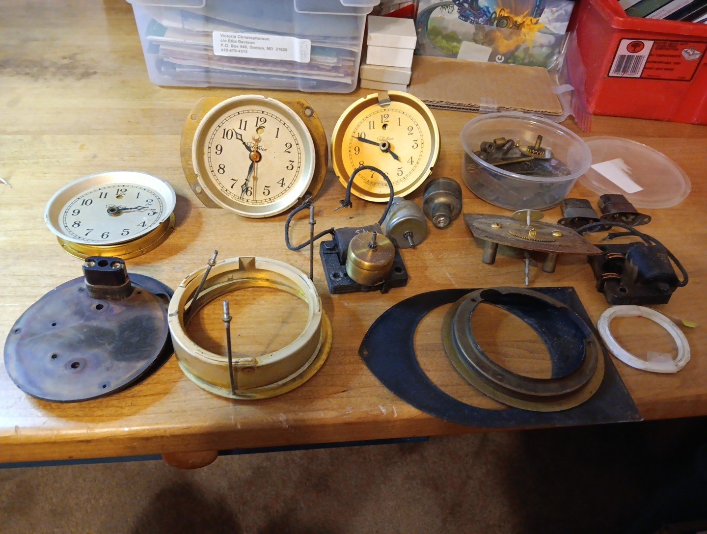 Lot of VINTAGE Telechron Clock Parts: B2 Motors,Faces,Frames, UNTESTED WOW L@@K!
