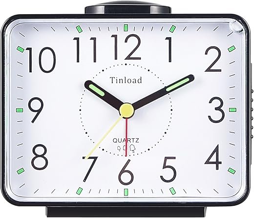 Loud Alarm Clock for Heavy Sleepers Adults, Silent No Ticking,Snooze,Manual Light,Battery Operated,Easy Set(Black)