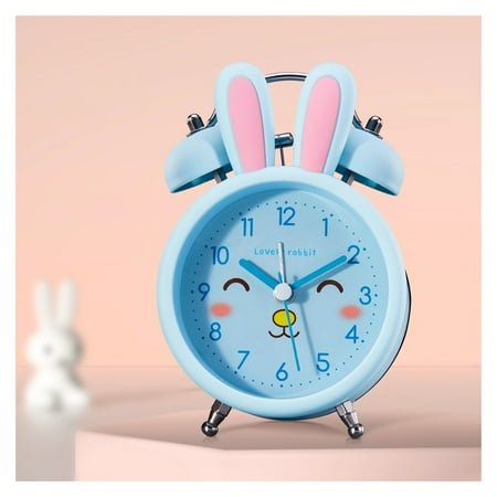Loud Alarm Clock for Kids, 3.5 Inch Silent Non-Ticking with Backlight, Twin Bell Analog Kids Alarm Clocks for Bedrooms Bedside