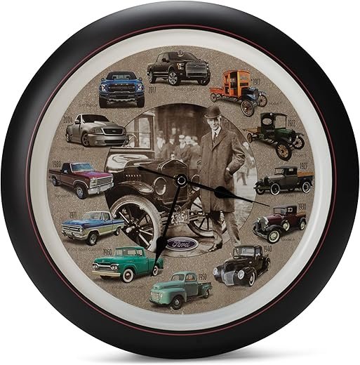 Mark Feldstein History of Ford Trucks Model T - F150 Sound Wall Clock, 13 Inch