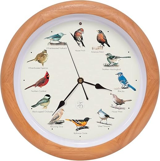 Mark Feldstein, The Original Singing Bird Clock, 25th Anniversary Edition, 13 Inch, Premium Oak